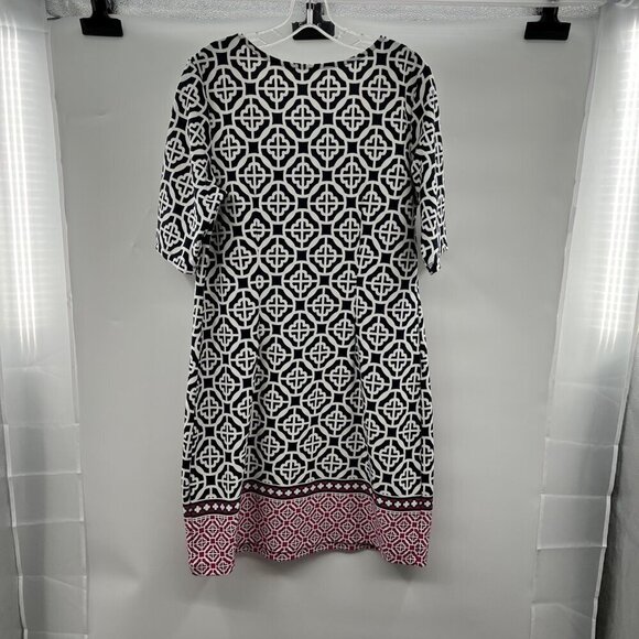 NY Collection Women's Short Sleeve Multicolor Shift Dress Size XL Above Knee - Picture 7 of 9